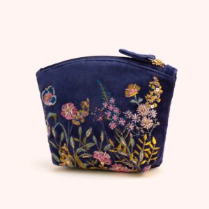 NAVY FLORAL HEDGEROW MINI POUCH