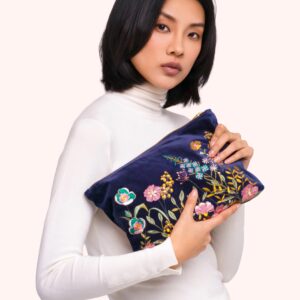 Powder Navy Hedgerow Floral Bag